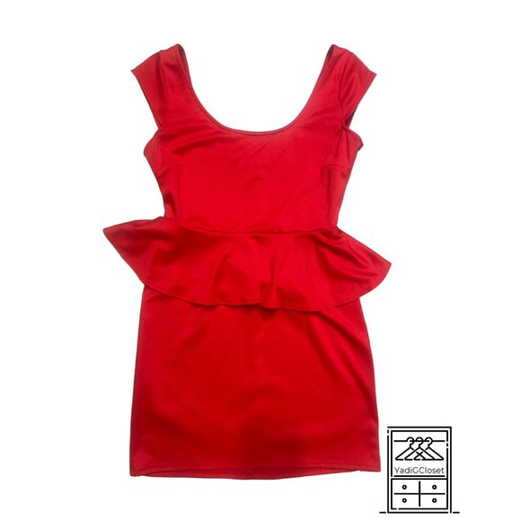 Speechless Short Red Cocktail Party Dress with Ruffle Sz Large - Picture 1 of 5